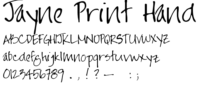 Jayne Print Hand font